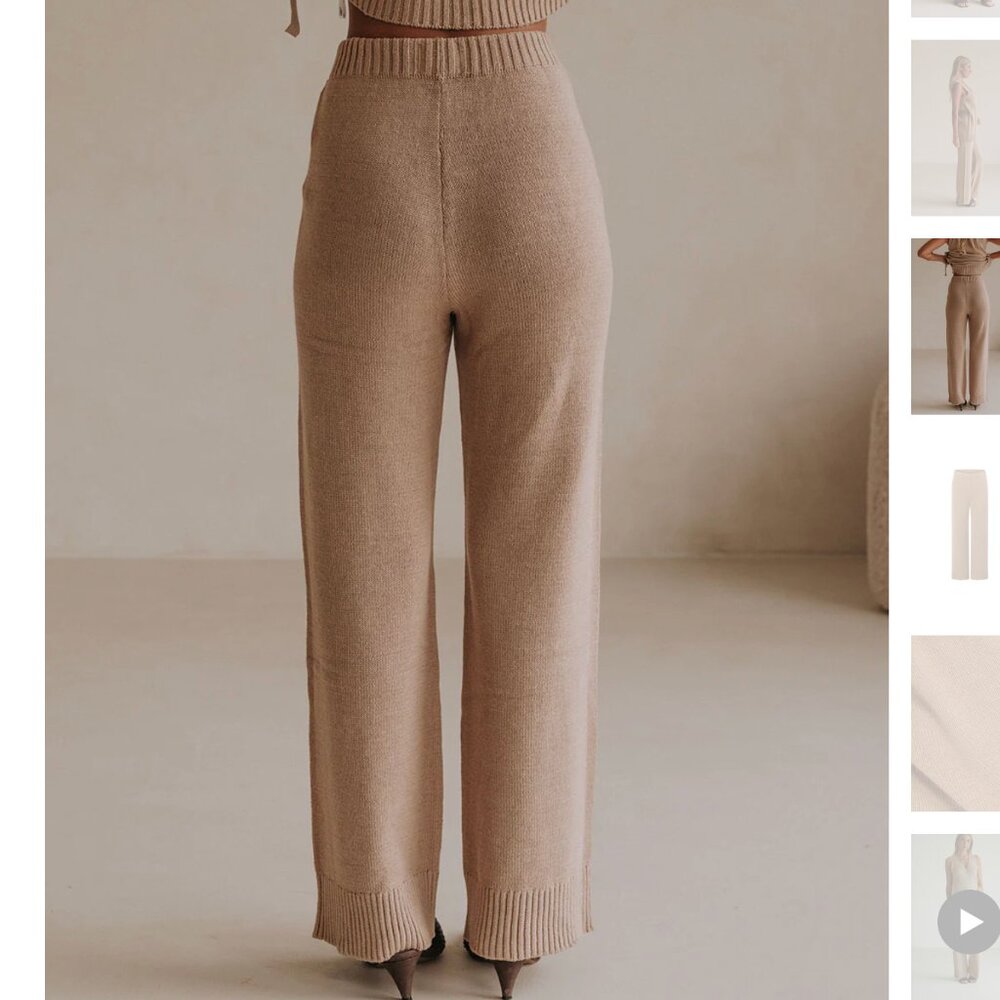 NWT Sabo Tan Cotton Knit Pants - Picture 2 of 10